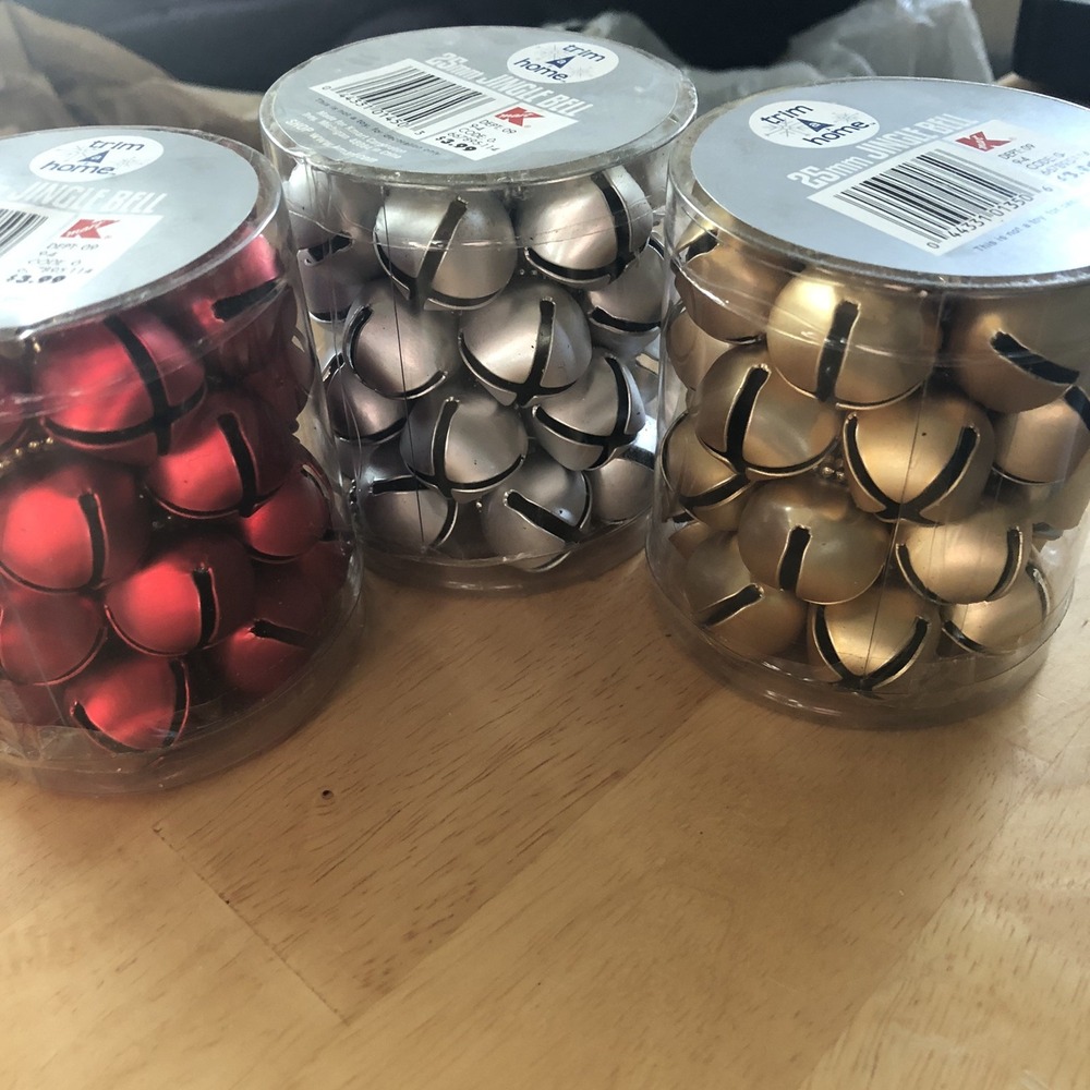 Jingle Bells Trim A Home 25 MM Bells 90 ? Bells Red Gold Silver